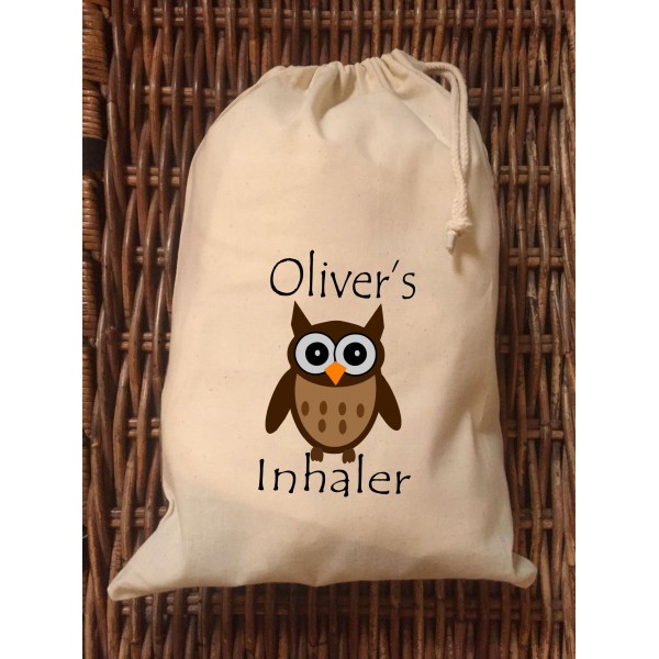 Personalised Inhaler Bag - Oliver Owl Design